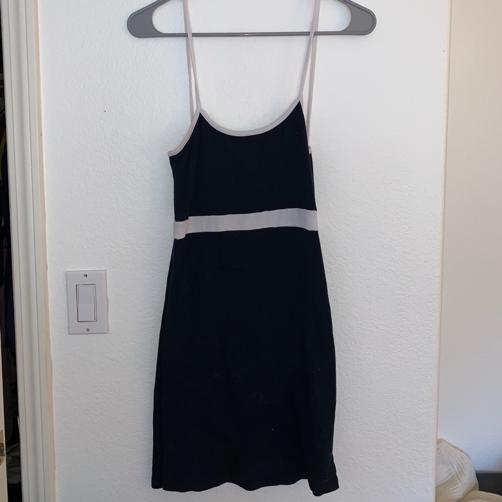 Navy Blue and White Sun Dress Brandy Melville